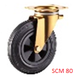 Опора колесная поворотная ф200 мм, нагрузка 220 кг, полипропилен/резина (SCM 80) 