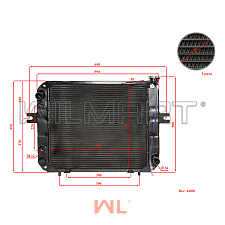 Радиатор Maximal FD15 (4TNE92) (АКПП слева)  с диффузором (M15421Y01000 (diff)) 
