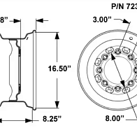 Диск колесный (обод) 16.5x8.25 Bobcat (7232566) 