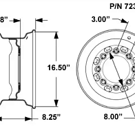 Диск колесный Bobcat 16.5 X 8.25 (7232566) 