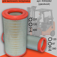 Фильтр воздушный Weichai Deutz двойной KW2242 Фильтр воздушный Weichai Deutz двойной KW2242