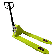 Тележка гидравлическая (рохля) 2,5 тонны, вилы 1150 мм, колесики полиуретан зеленая (HP-25-30CMPUB) 