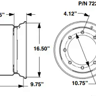 Диск колесный Bobcat 16.5 X 9.75 (8х270/ф230) (7225127) 