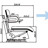 Сиденье для фронтальных погрузчиков с подлокотниками, регулировкой веса (YY08) 