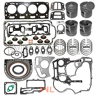 Ремкомплект двигателя Perkins 1104C-44 R2(+1,0) с поршневой группой (U5MK0771) 